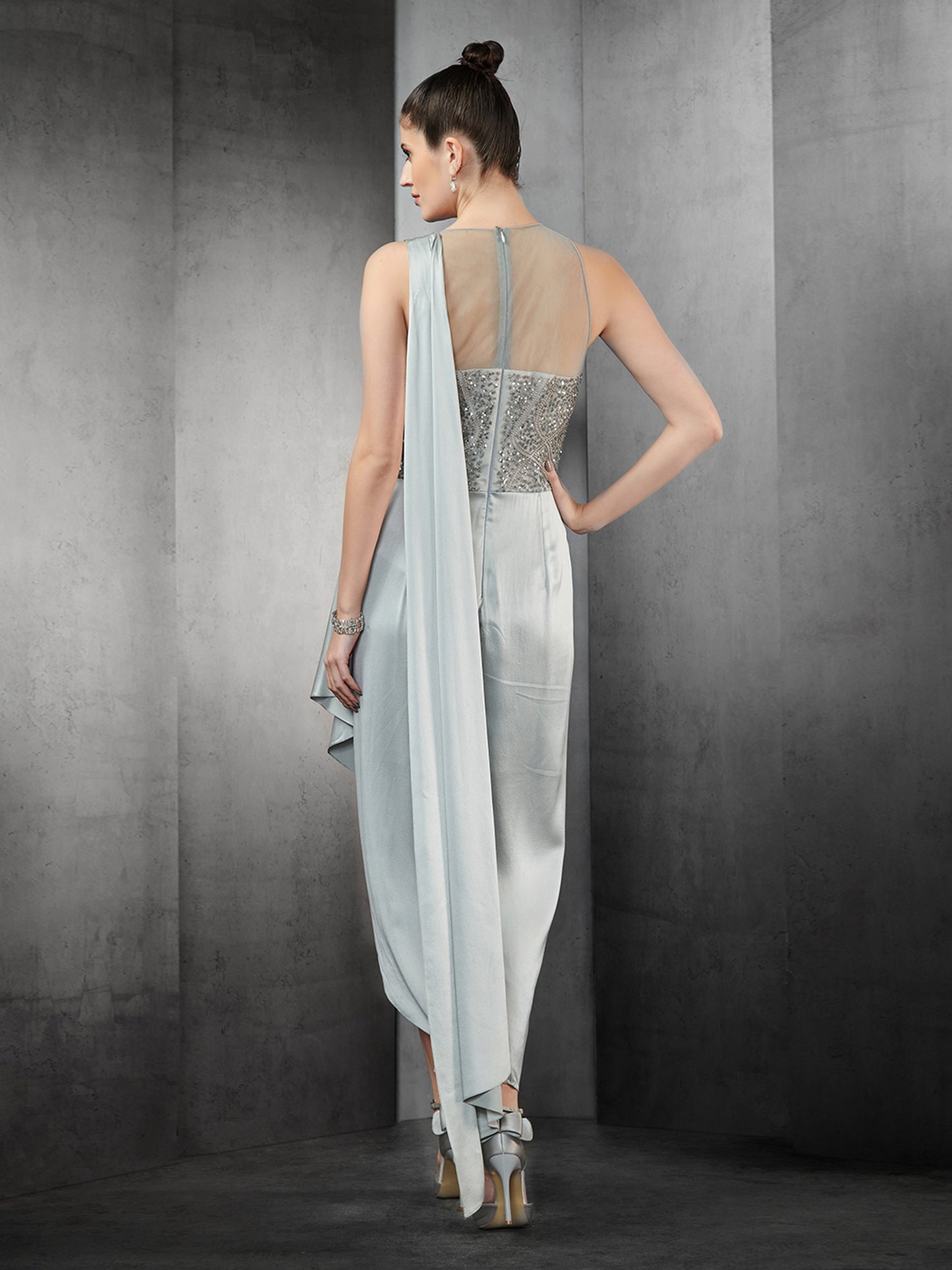 Spatic Silver Gown