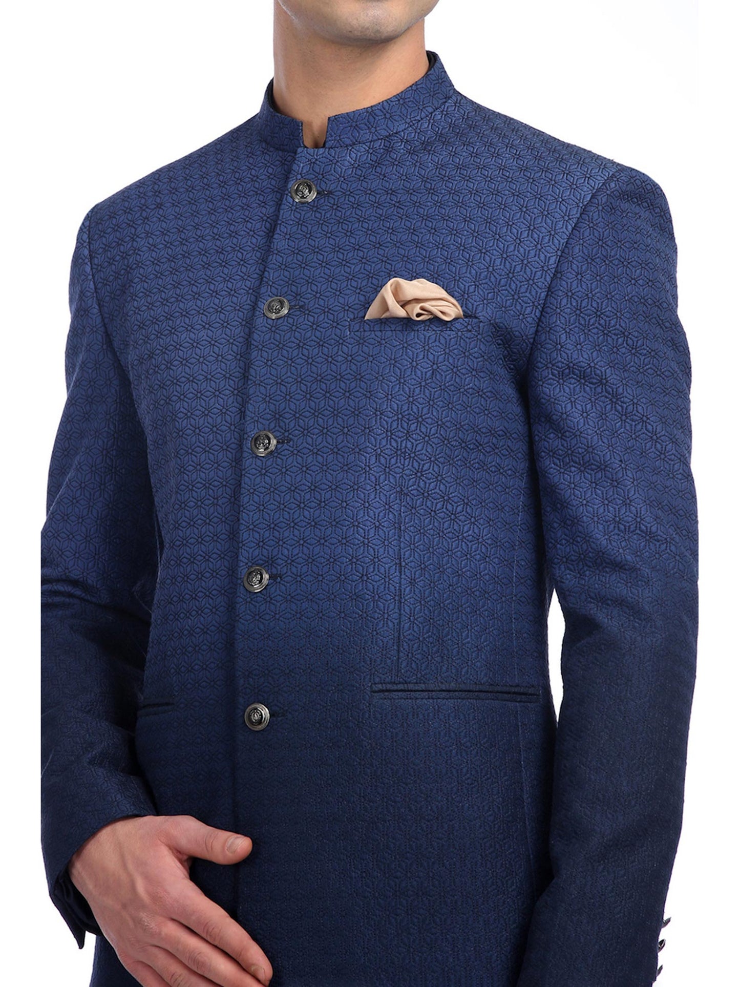 Ombre Blue Bandhgala Jacket
