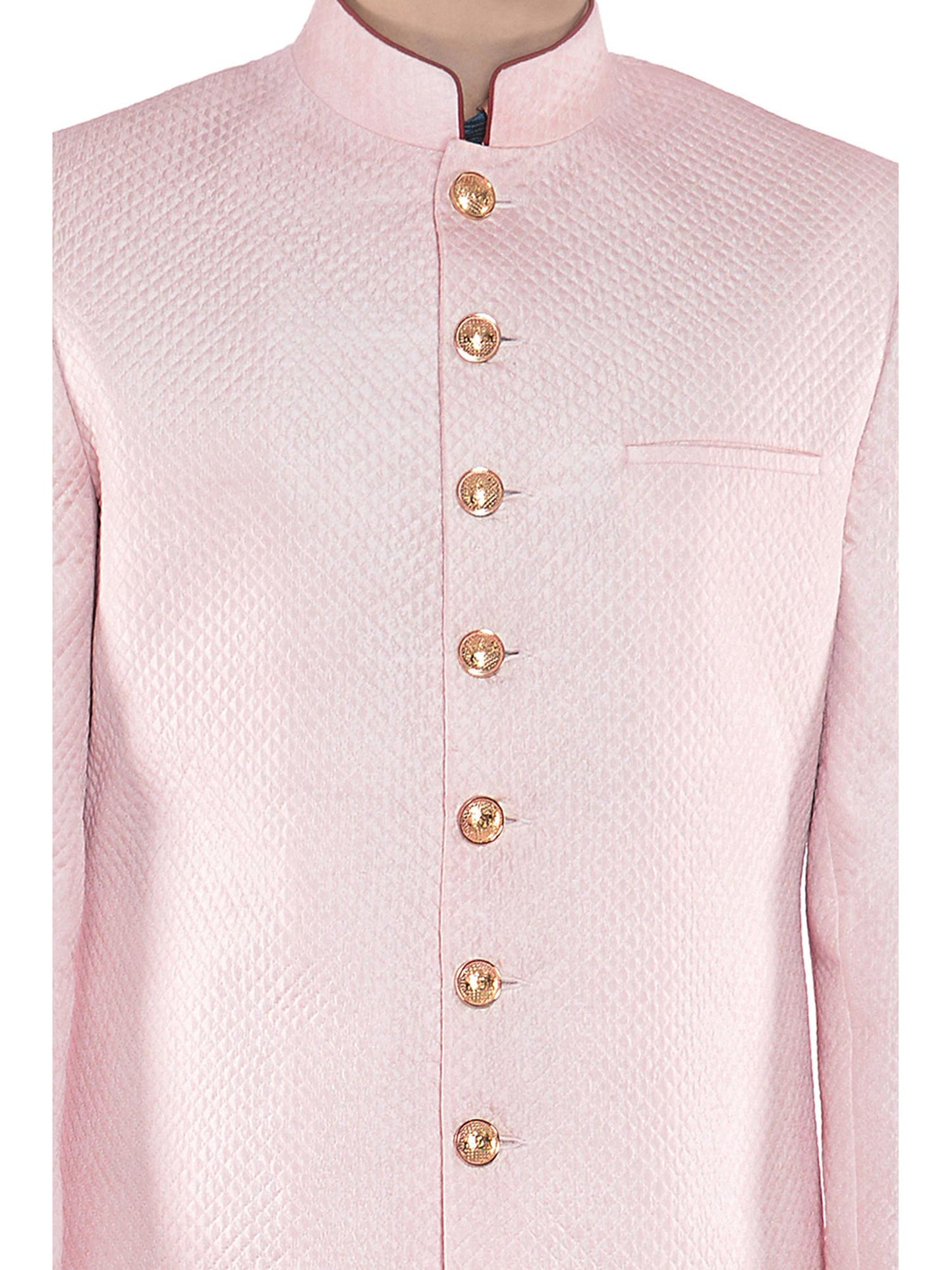 Feather Pink Quilted Sherwani Set