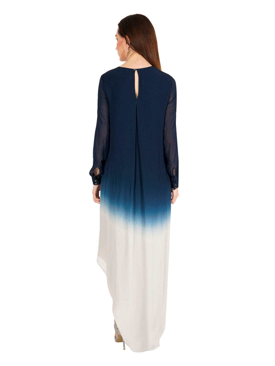 Floor Length Asymmetric Top With Sequin Embroidery