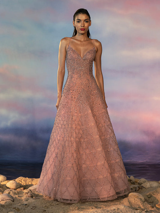 Mystic Rose Spatial Gown
