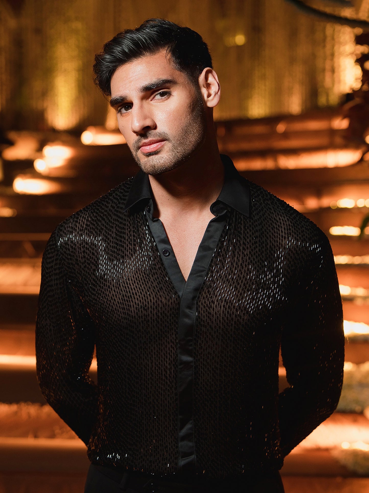 Ahan Shetty In Tuxedo With Fully Sequins Shirt