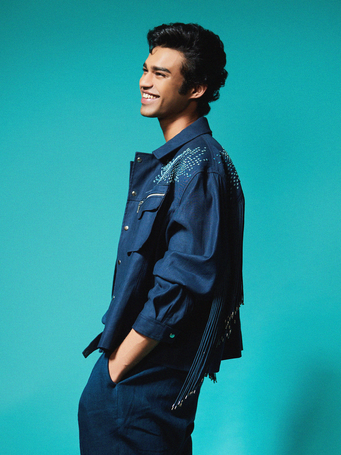 Babil Khan • In Jacket With Pastel Tassels