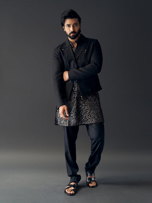 Front Two Pocket Short Kurta With Jacket