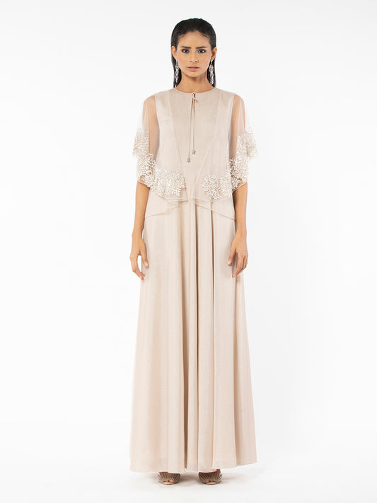 Shimmer Clay Kaftan with Short Drape