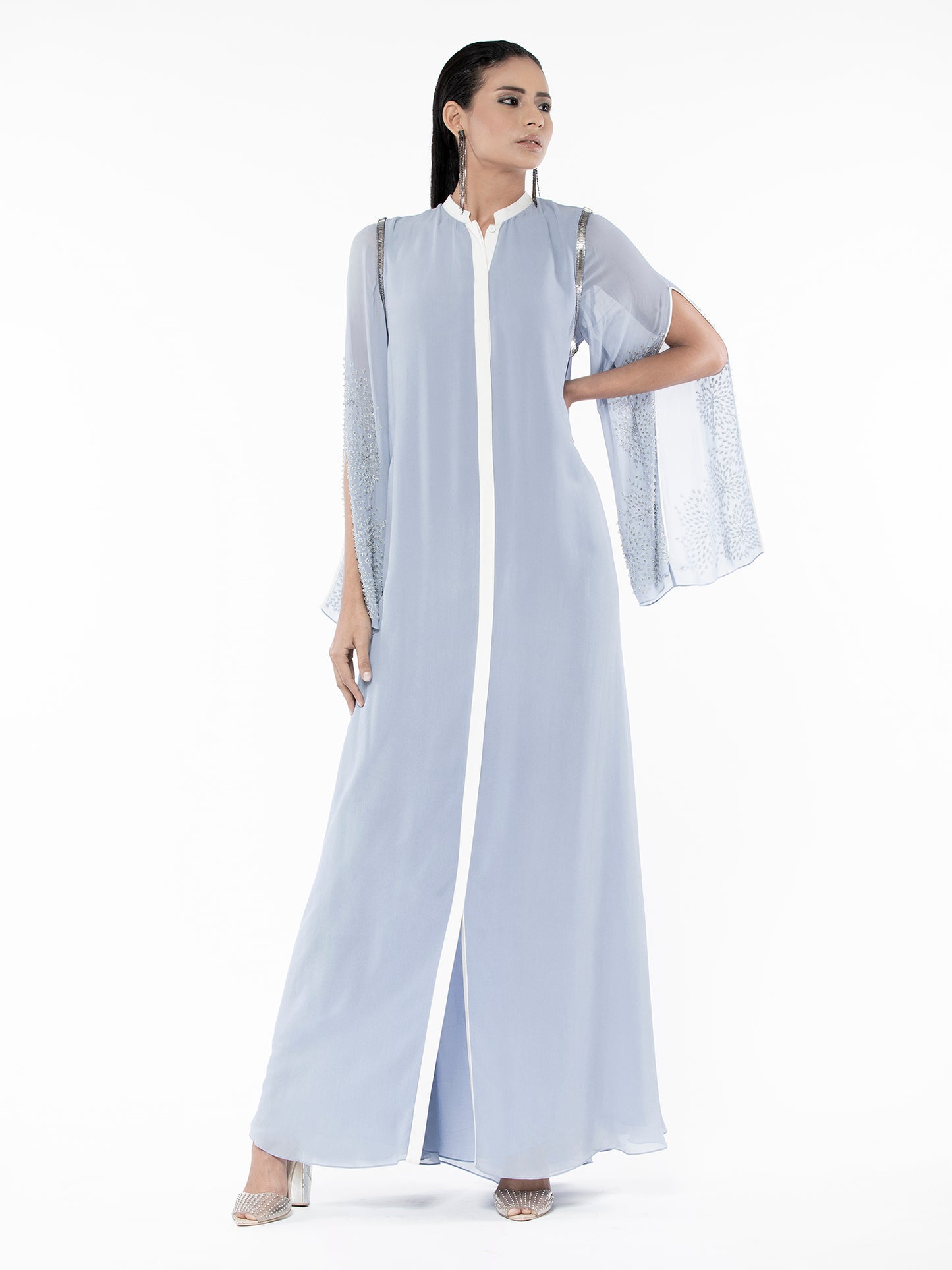 Iris Blue Kaftan With Slit Sleeves