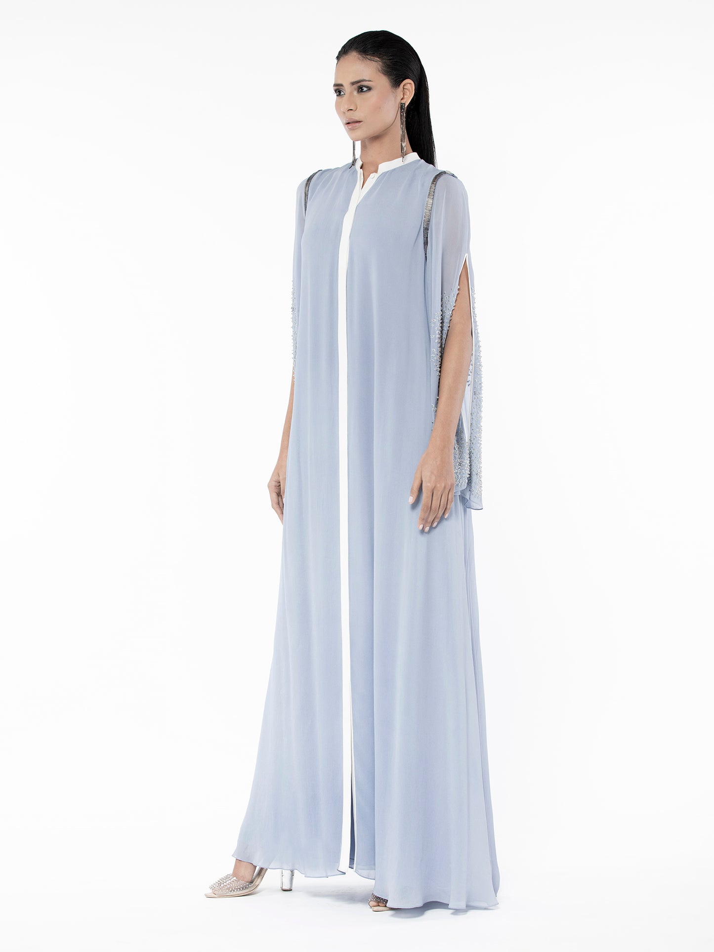 Iris Blue Kaftan With Slit Sleeves