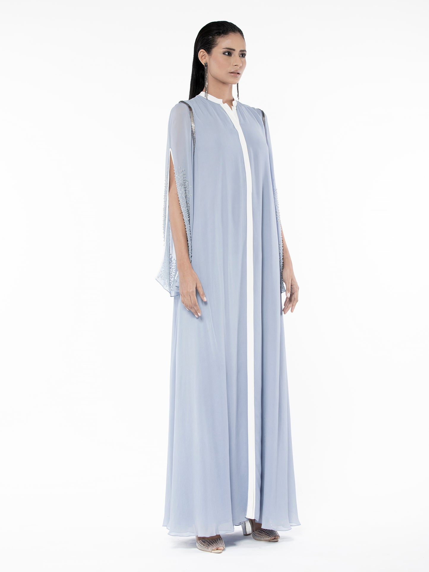 Iris Blue Kaftan With Slit Sleeves