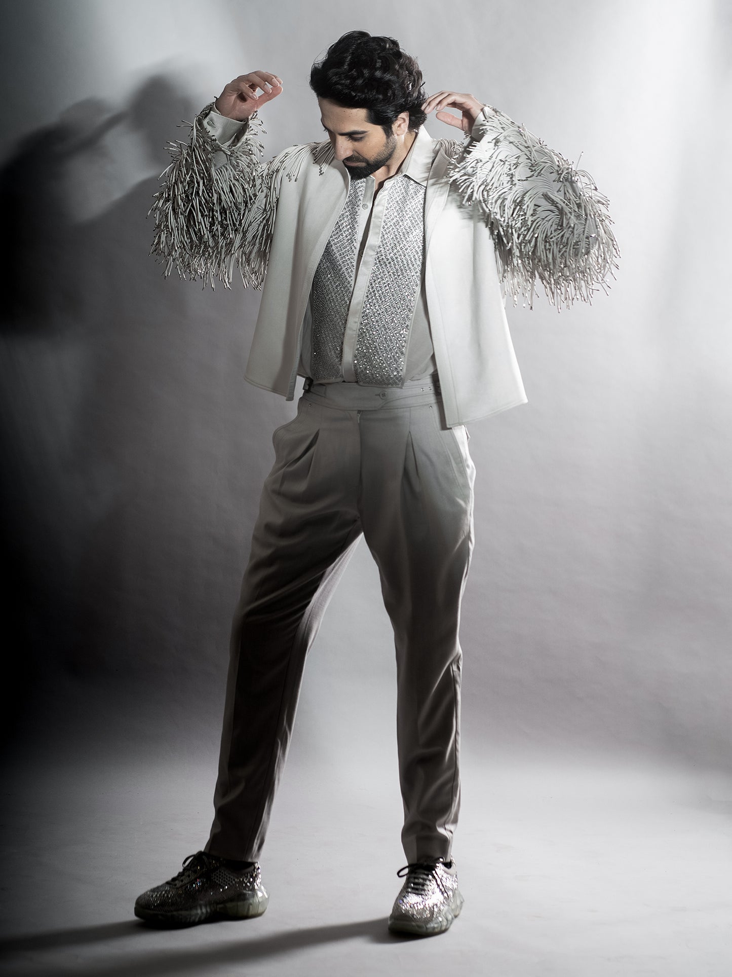 Ayushmann Khurrana In Bead Embroidered Jacket Set