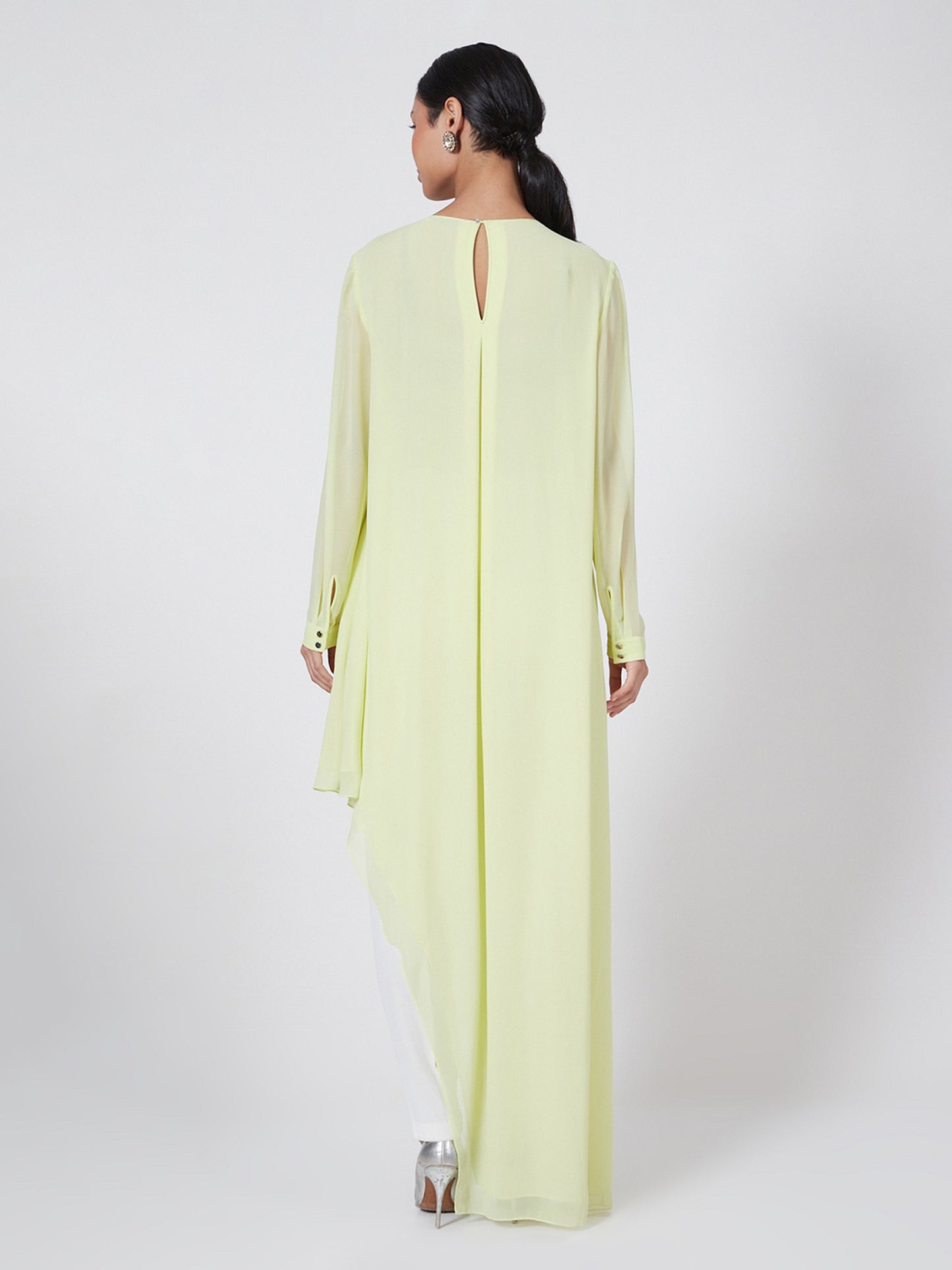Asymmetrical Ombre Top With Sequins