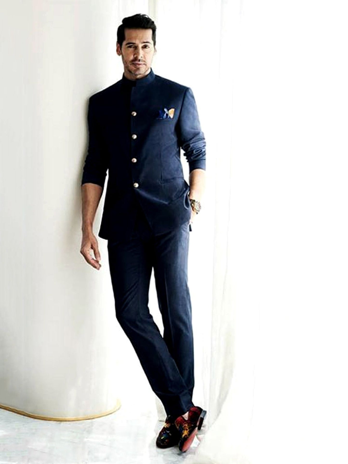 Dino Morea In Navy Bandhgala