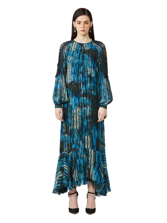 Striped Textured Print Kaftan