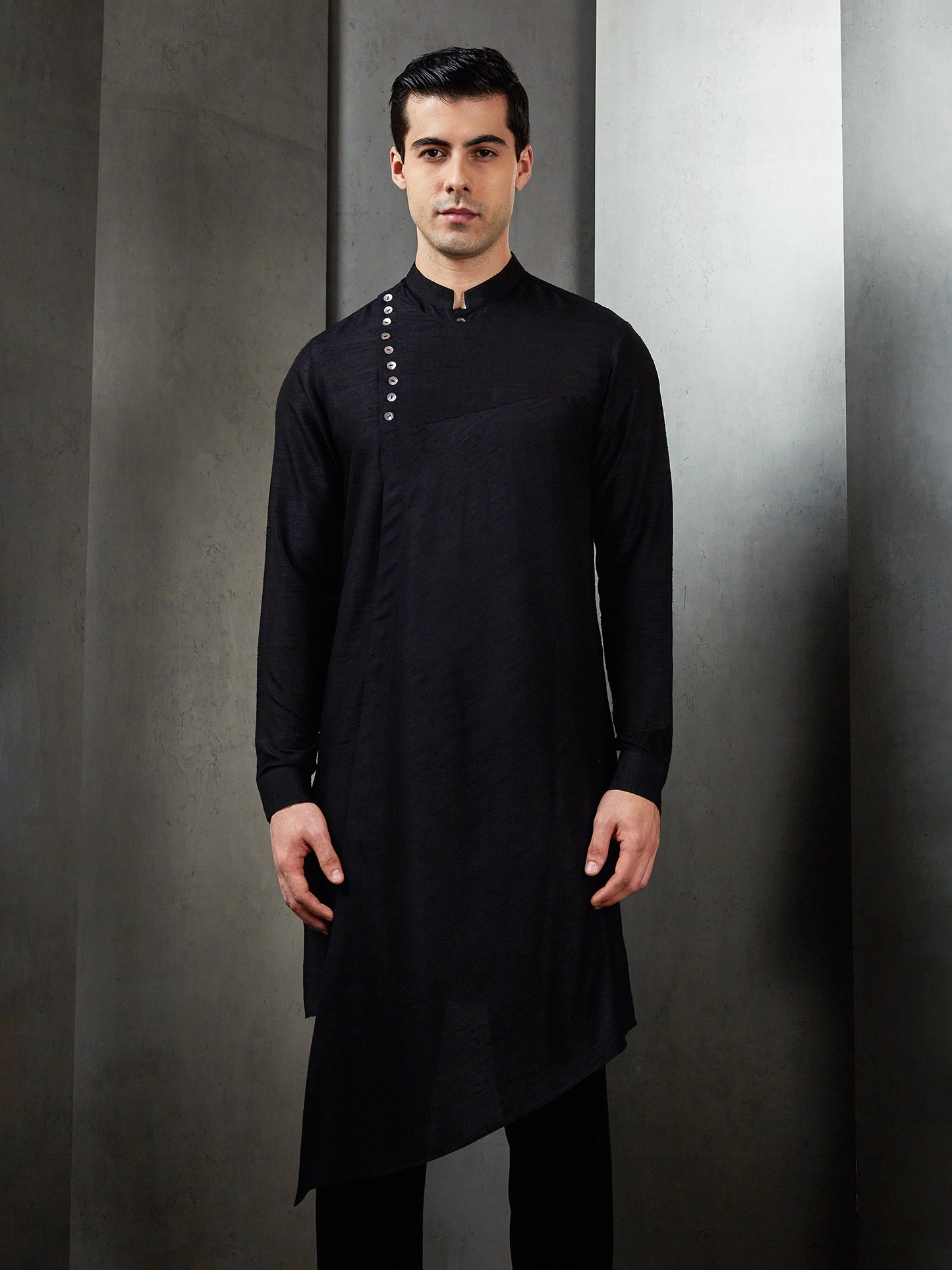 Overlap Side Yoke Silk Layered Kurta