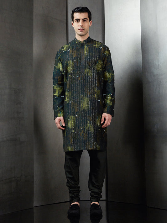 Front Sequins With Dark GPSY Glitch Print