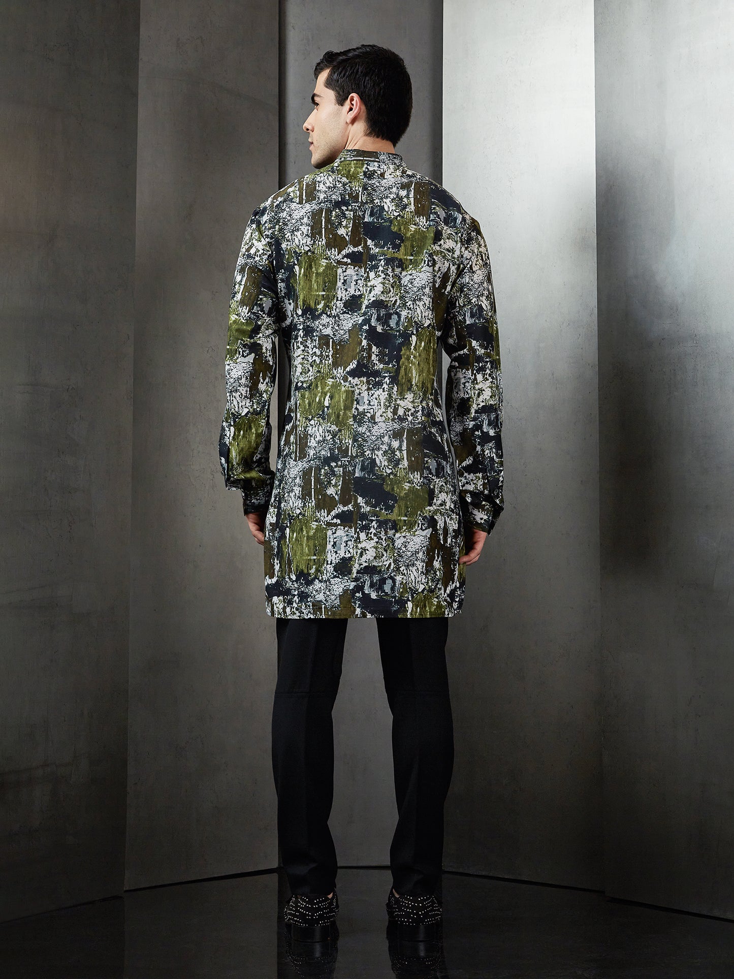 Light GPSY Glitch Print Kurta