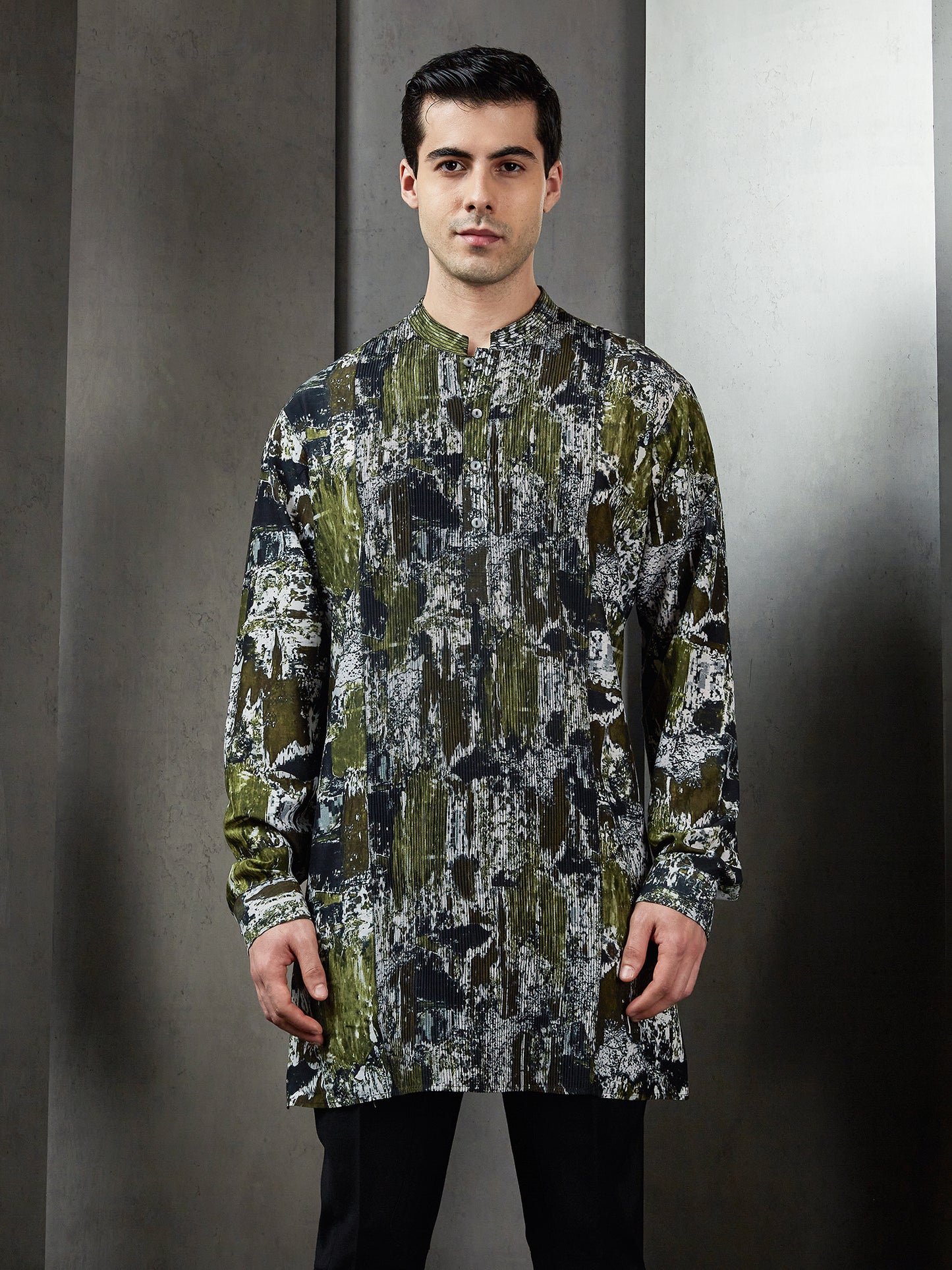 Light GPSY Glitch Print Kurta
