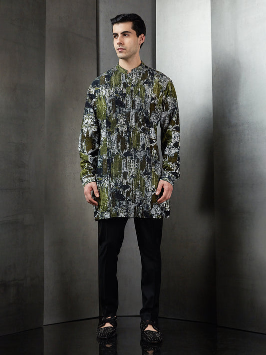 Light GPSY Glitch Print Kurta