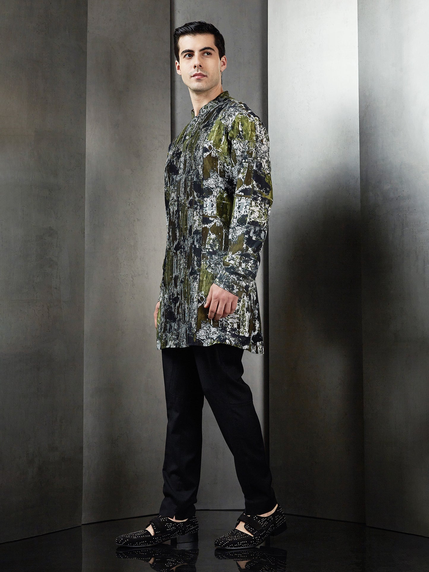 Light GPSY Glitch Print Kurta
