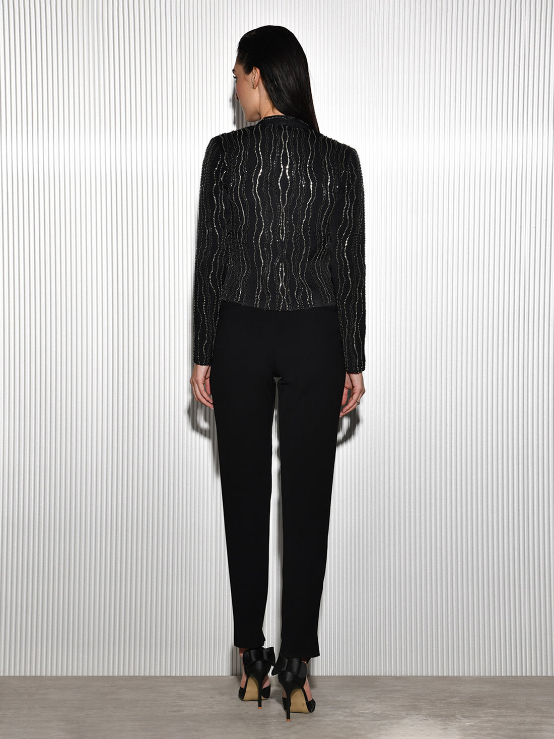 Black Beaded Short Jacket